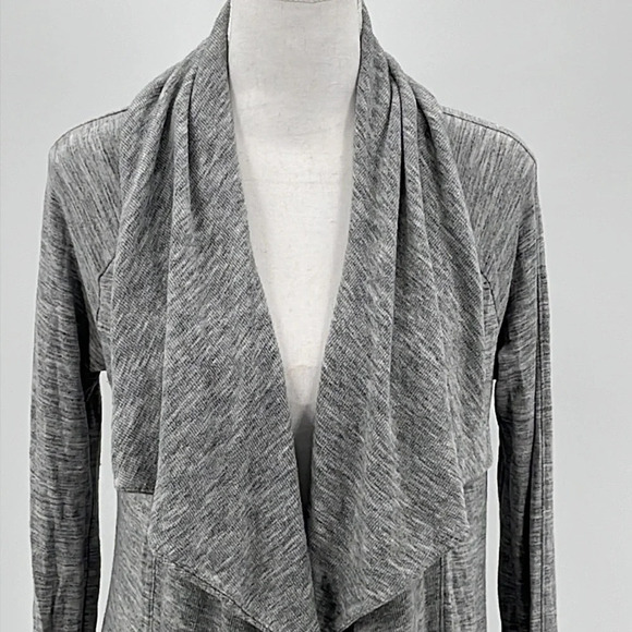 Athleta Studio Wrap Draped Cardigan Heathered Gray - Size XXS - Picture 3 of 7